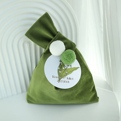Reusable Velvet Gift Bags with Pom-pom Pack 10