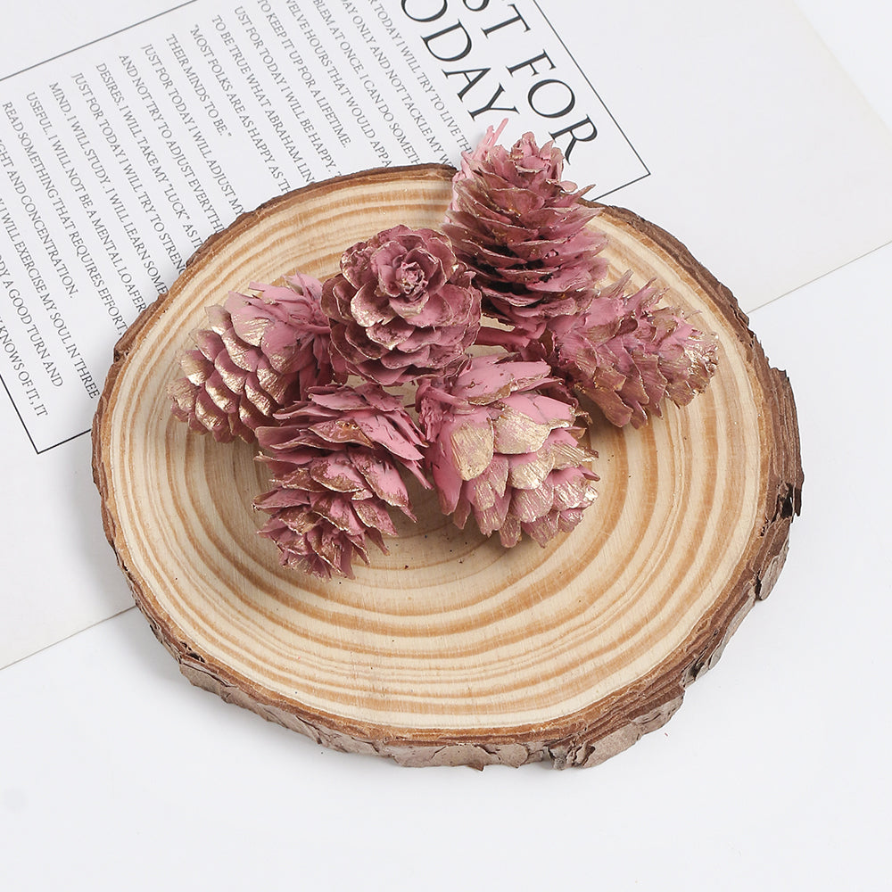 18pcs Artificial Pine Cone on Wire for Christmas Crafts