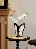 Load image into Gallery viewer, Vintage Black and White Butterfly Resin Art Vase