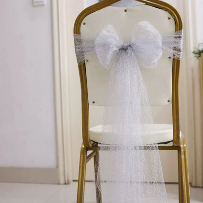 10pcs Sheer Fabric Chair Sashes for Weddings