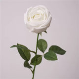 Load image into Gallery viewer, Real Touch White Crown Rose Stem (65cm)