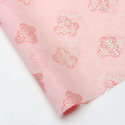 20pcs Bear Print Bouquet Wrap Cellophane (57x57cm)