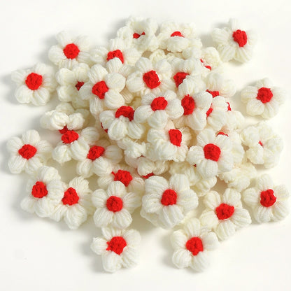 4cm Cotton Yarn Crochet Flower Heads Pack 50