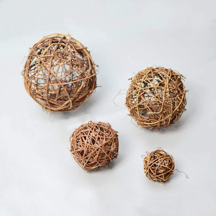 Natural Rattan Woven Balls for DIY Crafting