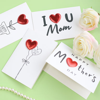 12pcs 3D Heart Mother's Day Thank You Cards