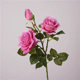 Load image into Gallery viewer, Real Touch 3-Head Artificial Rose Stem (77cm)
