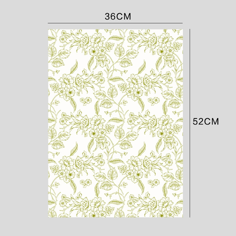 10pcs Vintage Floral Print Kapok Paper (36x52cm)