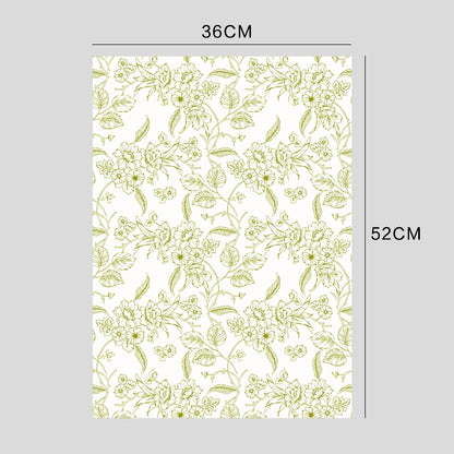 10pcs Vintage Floral Print Kapok Paper (36x52cm)
