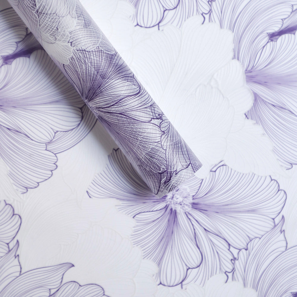 20 feuilles de papier cellophane mat à motif floral (58x58 cm)