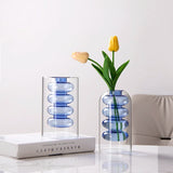 Load image into Gallery viewer, Modern Geometric Double-Walled Glass Vase