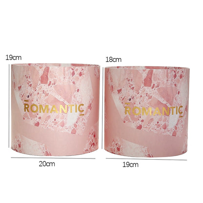 Marble-patterned Floral Gift Boxes (Set of 2)