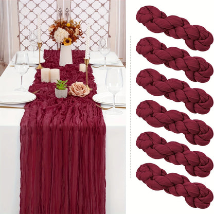 Pleated Table Runner Cloth for Weddings