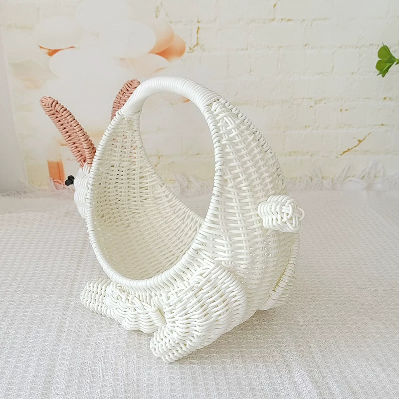 Handwoven Bunny Rattan Basket
