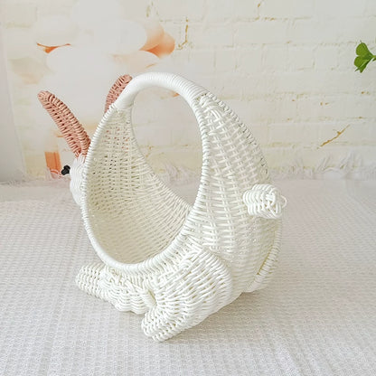 Handwoven Bunny Rattan Basket