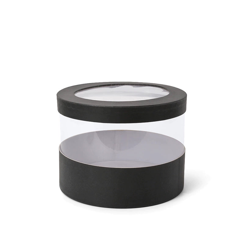 Round Floral Gift Box with Transparent Window