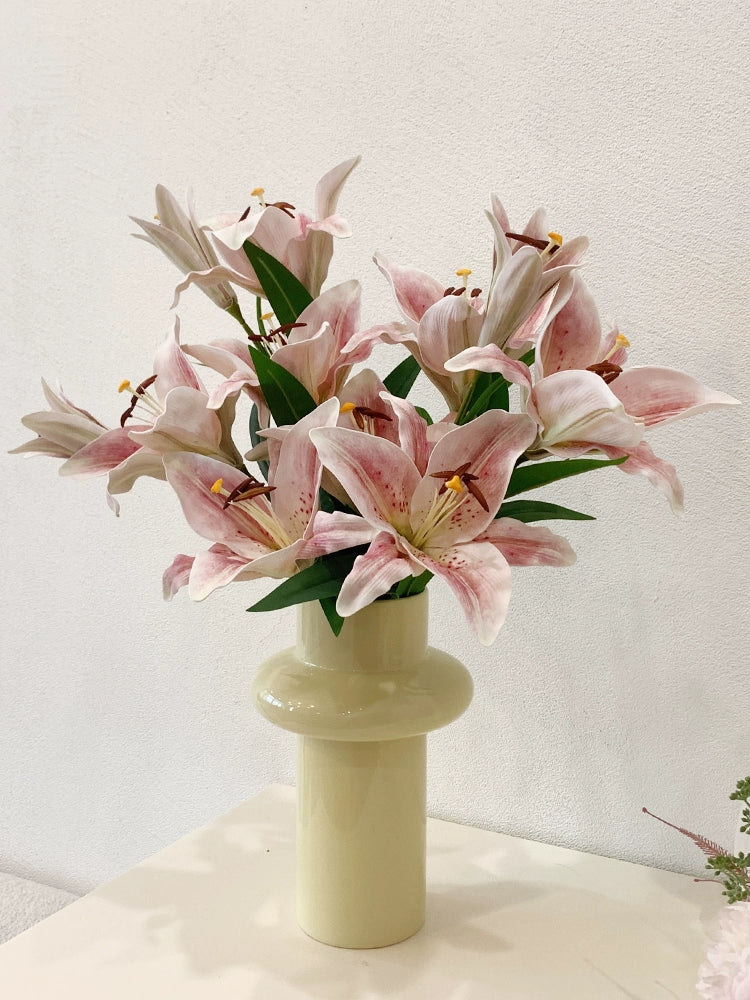 tiger lily bouquet 3-Head Artificial Tiger Lily Flowers (85cmH) – Floral Supplies Store