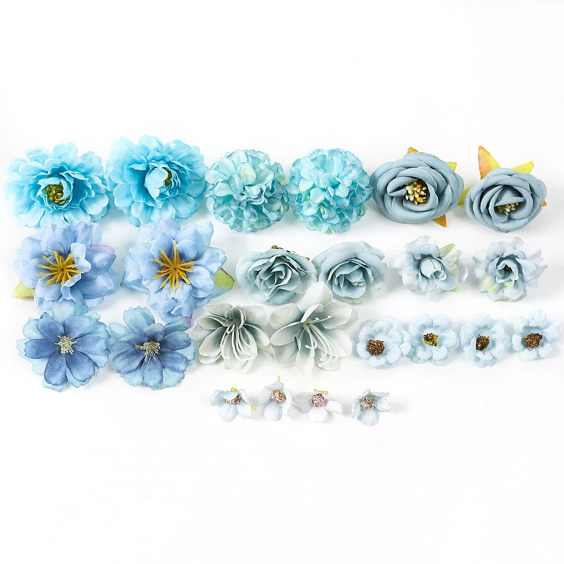Assorted Silk Flower Heads DIY Material Kit