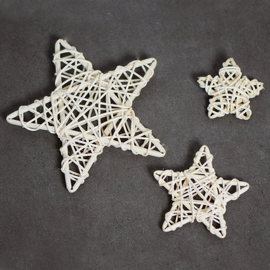 White Wicker Rattan Star For DIY Decor