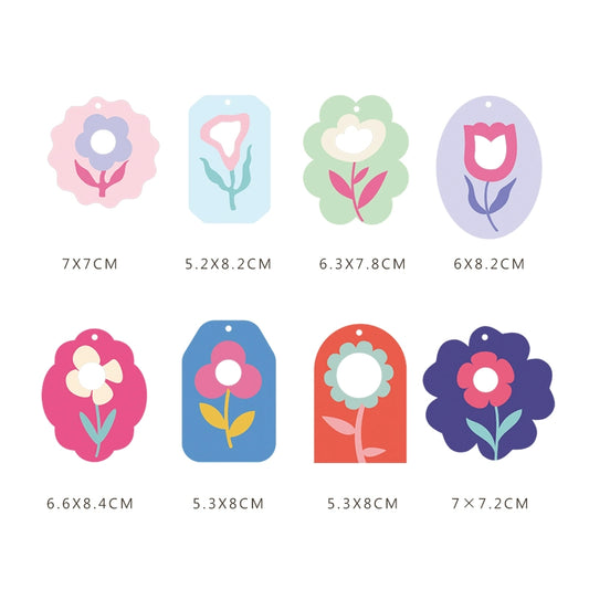 24 étiquettes cadeaux à motif floral ajouré de printemps