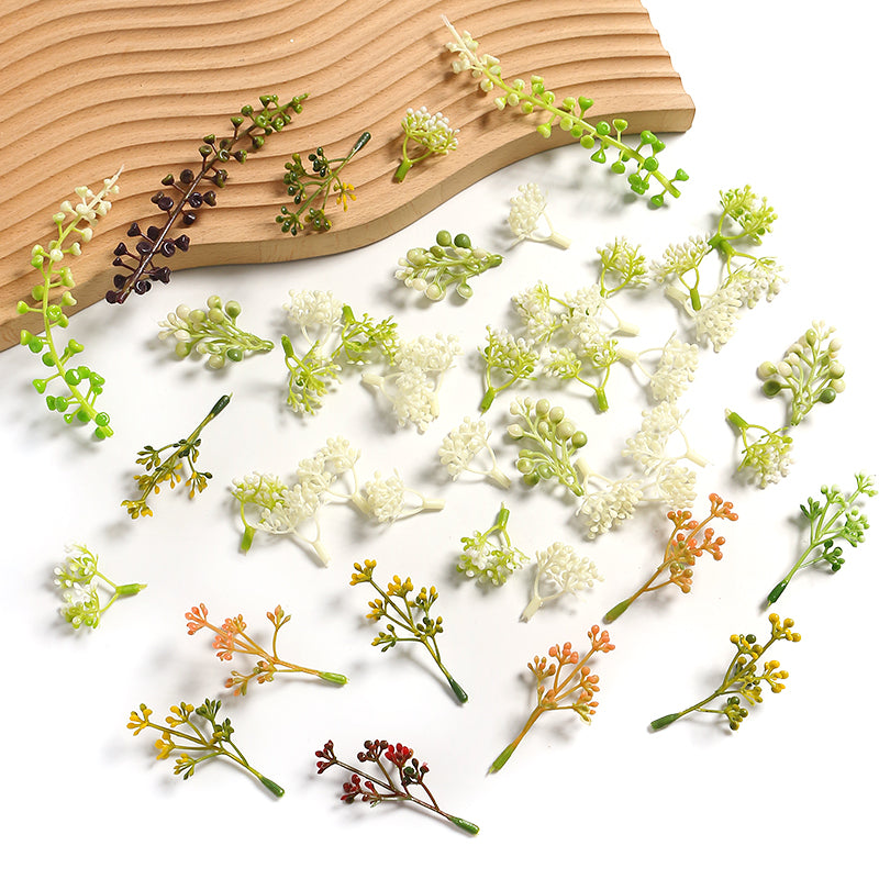50pcs Artificial Foliage Fake Berries Stems