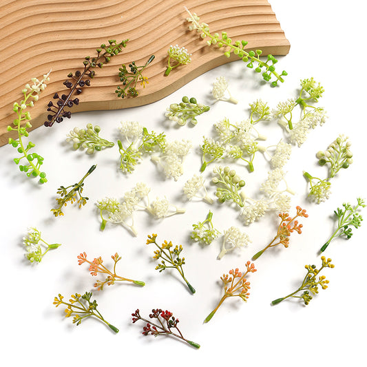 50pcs Artificial Foliage Fake Berries Stems