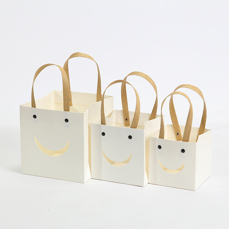 Smiley Face Square Paper Gift Bags Pack 20