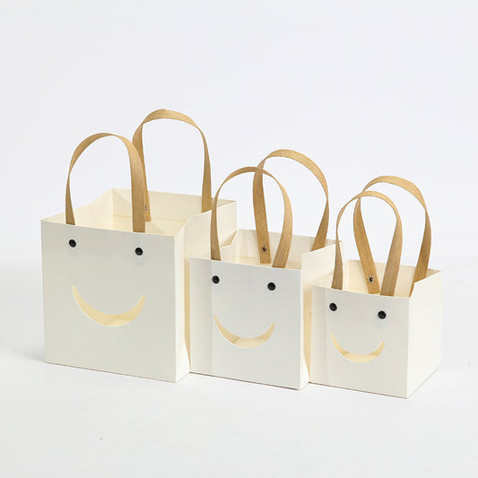 Smiley Face Square Paper Gift Bags Pack 20