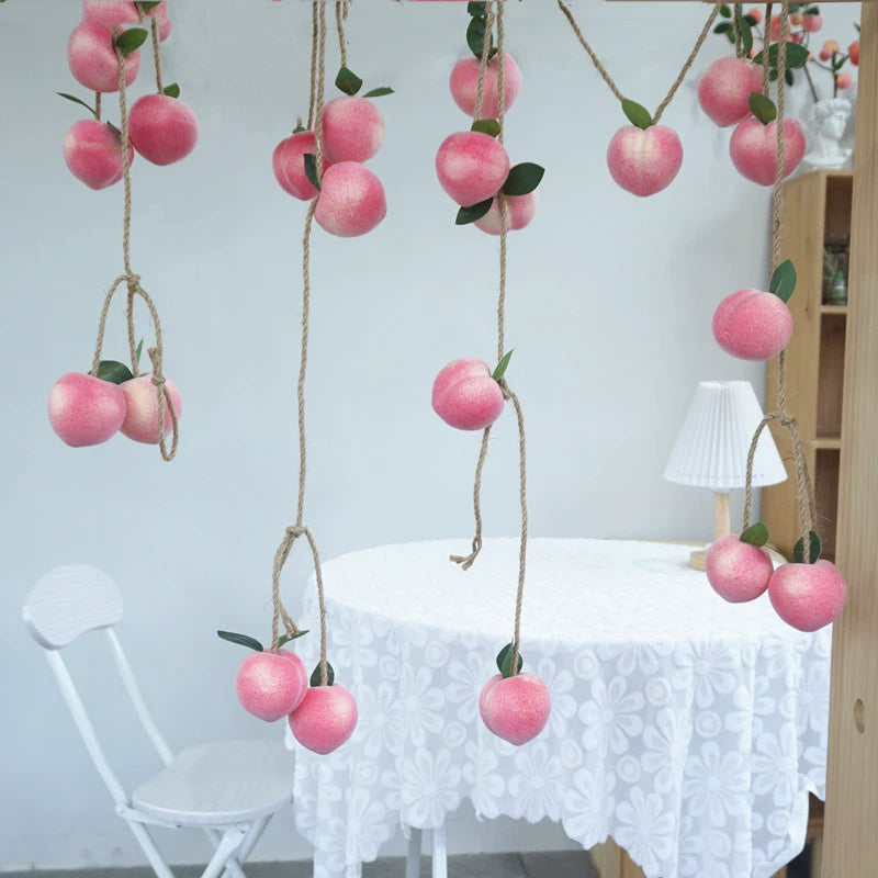 Artificial Fruit Pink Peach Garland (150cmL)