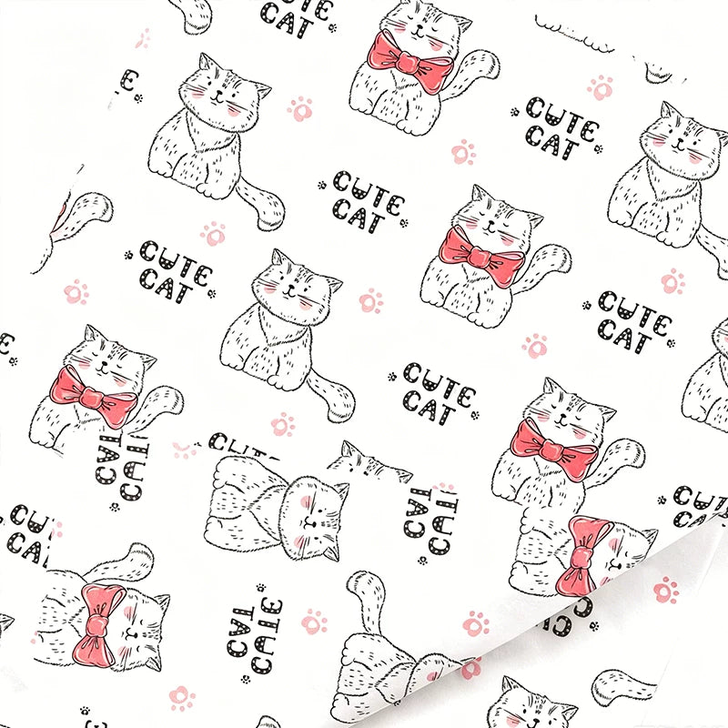 Lot de 50 feuilles de papier de soie imprimées avec de jolis chatons