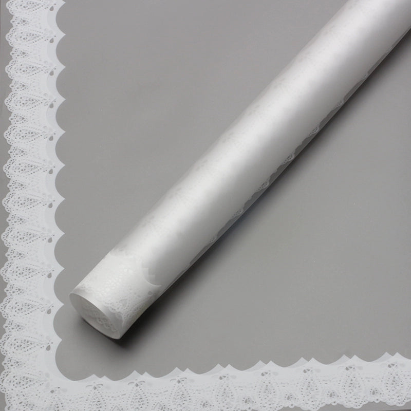20 feuilles d'emballage pour bouquet en cellophane givré avec dentelle (57x57 cm)