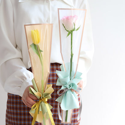 Gold-Framed Single Stem Flower Sleeves Pack 100