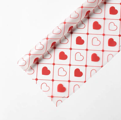 20pcs Heart Print Frosted Cellophane Wrap (58x58cm)