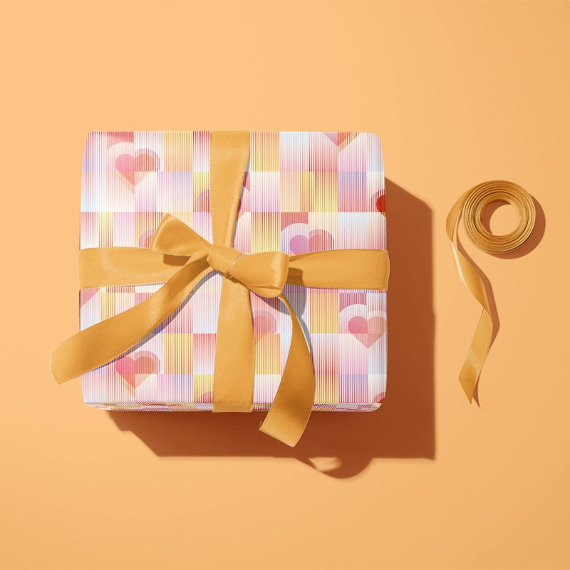 Valentine's Day Heart Gift Wrap Paper (50x70cm) Pack 2