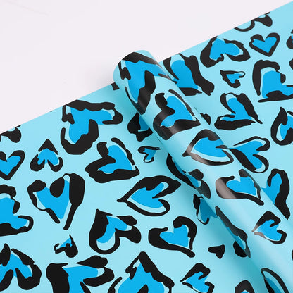 20pcs Leopard Heart Flower Wrap Paper (57x57cm)
