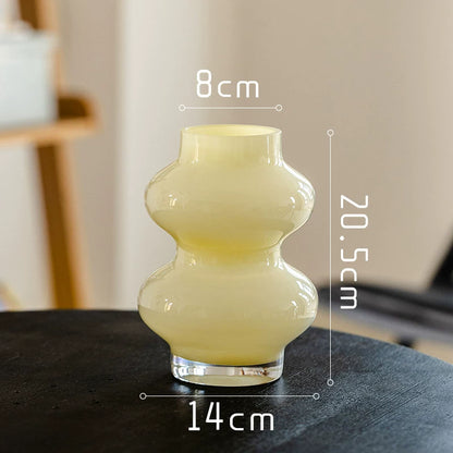 Vase géométrique moderne en verre crème