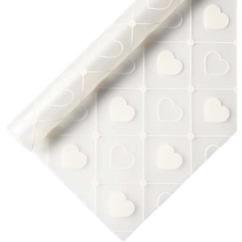 20pcs Heart Print Frosted Cellophane Wrap (58x58cm)