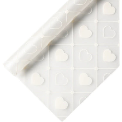 20pcs Heart Print Frosted Cellophane Wrap (58x58cm)