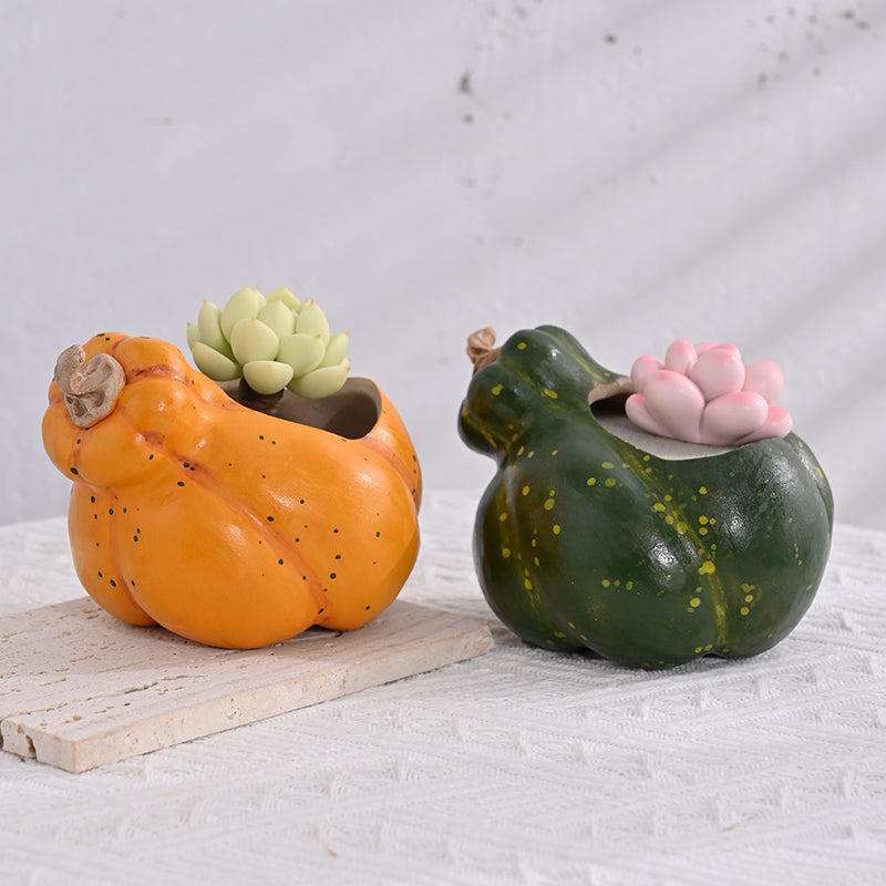 ceramic pumpkin flower pot Cute Pumpkin Small Ceramic Plant Pot – Floral Supplies Store