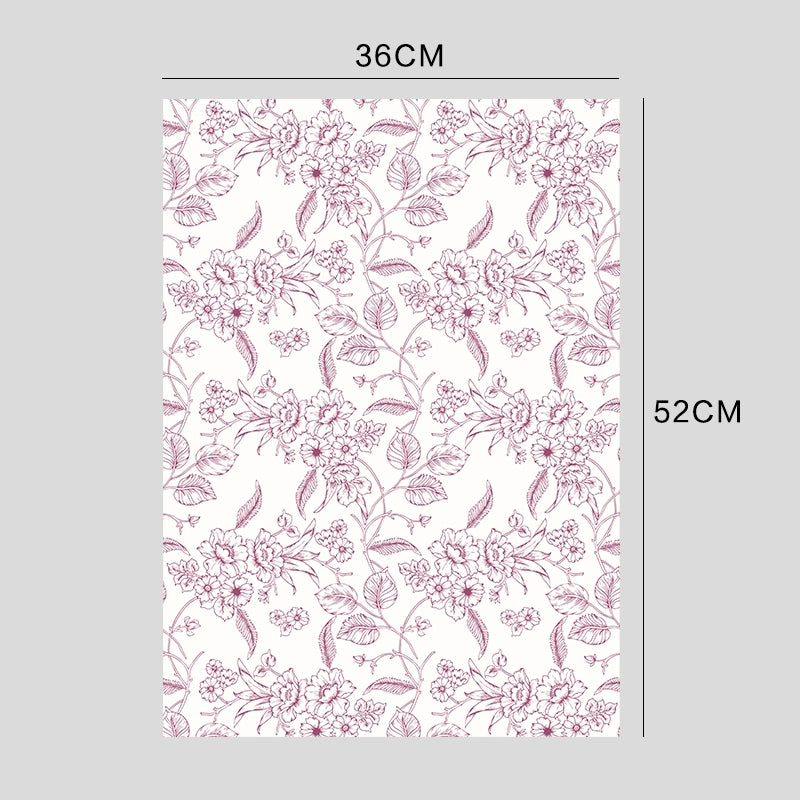 10pcs Vintage Floral Print Kapok Paper (36x52cm)