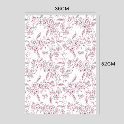10pcs Vintage Floral Print Kapok Paper (36x52cm)