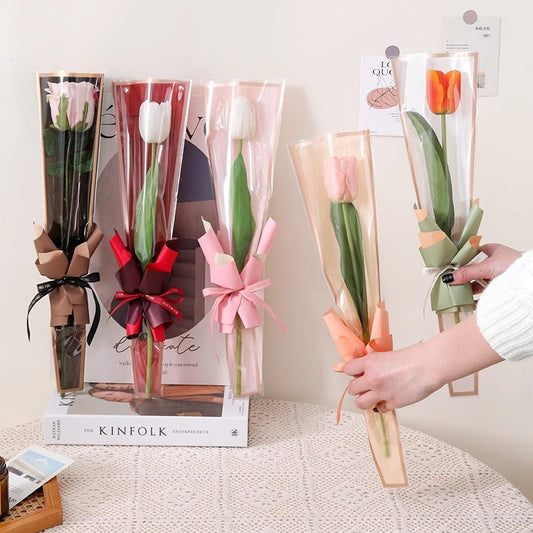 Gold-Framed Single Stem Flower Sleeves Pack 100