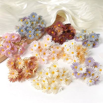 5 Stem Bunch Silk Daisy Flower Heads Pack 30