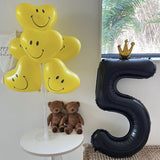 Load image into Gallery viewer, 40 Inch Black Number Balloon with Gold Crown