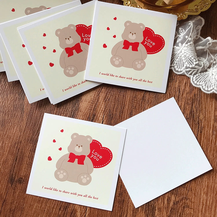 Cute Teddy Bear Valentine's Day Cards Pack 30