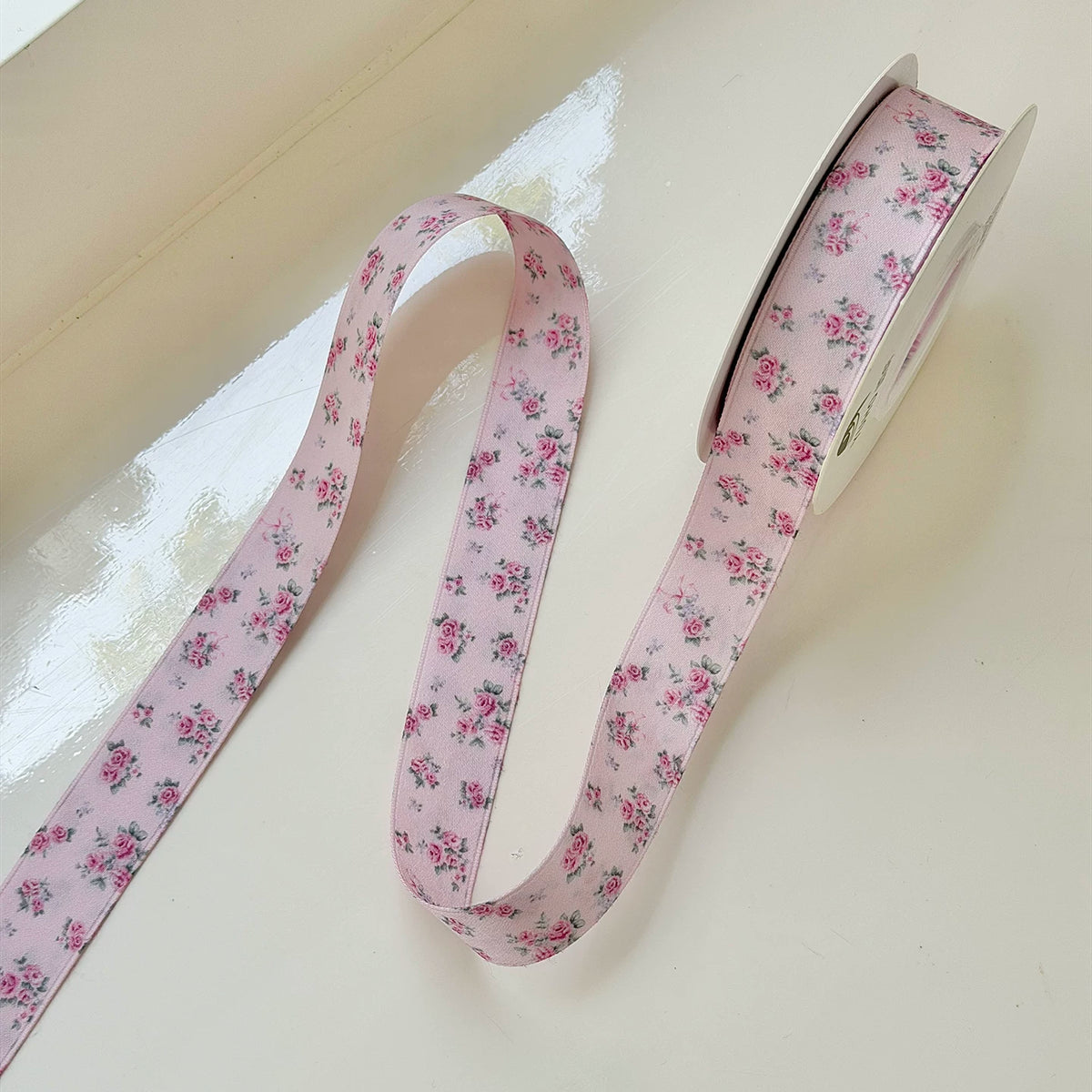 Double-Sided Floral Print Florist Ribbon (2.5cmx10Yd)