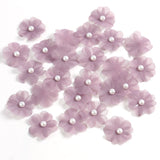 Load image into Gallery viewer, 3.5cm Tulle Fabric Flower Heads with Pearls Pack 100