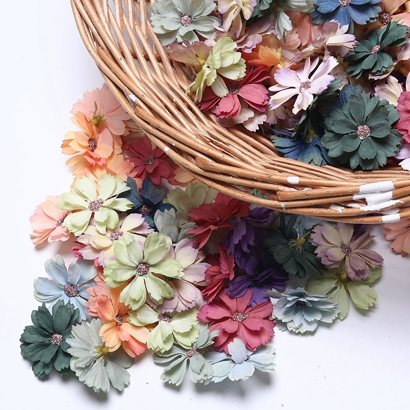 4.5cm Silk Flower Heads for Crafting Pack 100