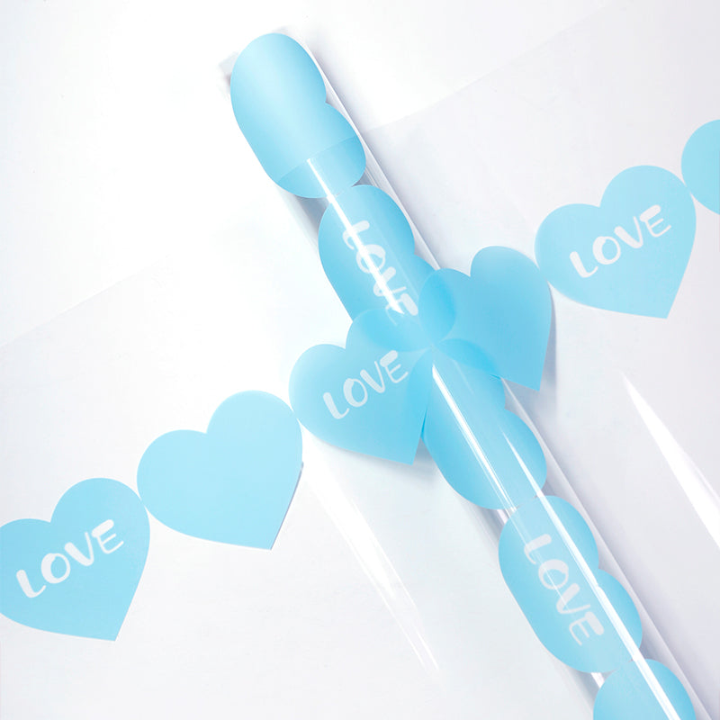 20 feuilles de papier cadeau cellophane transparent LOVE (58x58 cm)