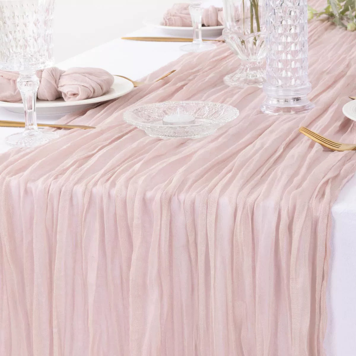 Pleated Table Runner Cloth for Weddings