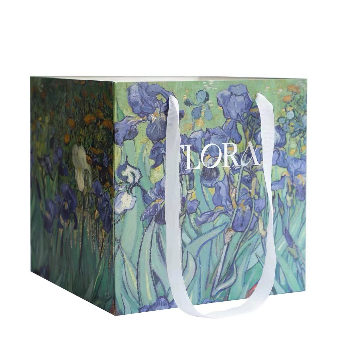 Vintage Oil Painting Square Bottom Gift Bags Pack 10